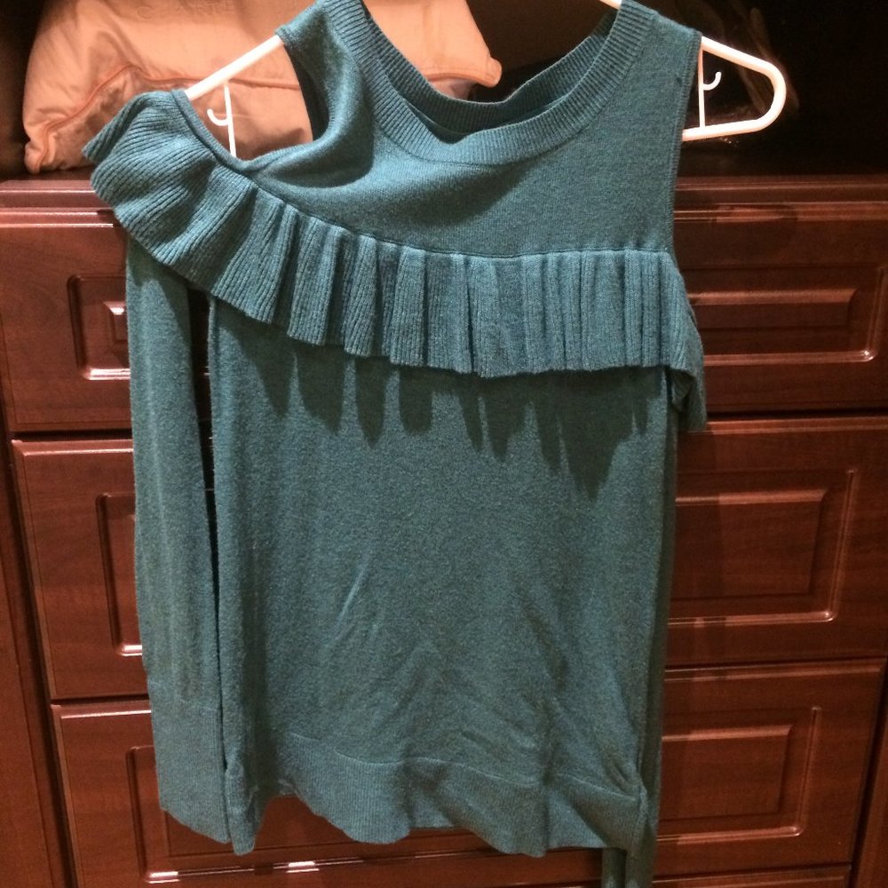 A New Day Emerald Cold Shoulder Sweater